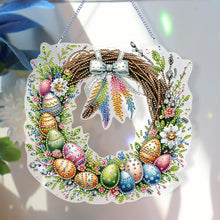 Load image into Gallery viewer, Single Sided Easter Wreath Diamond Art Hanging Pendant Wall Decor (Bowknot)
