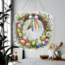 Load image into Gallery viewer, Single Sided Easter Wreath Diamond Art Hanging Pendant Wall Decor (Bowknot)
