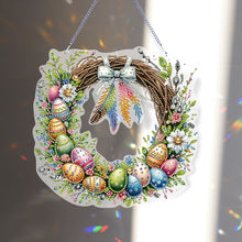 Load image into Gallery viewer, Single Sided Easter Wreath Diamond Art Hanging Pendant Wall Decor (Bowknot)
