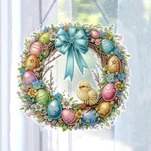 Load image into Gallery viewer, Single Sided Easter Wreath Cute Diamond Art Hanging Pendant Wall Decor (Chicken)
