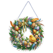 Load image into Gallery viewer, Single Sided Easter Wreath Cute Diamond Art Hanging Pendant Wall Decor (Chicken)
