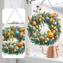 Load image into Gallery viewer, Single Sided Easter Wreath Cute Diamond Art Hanging Pendant Wall Decor (Chicken)
