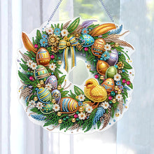 Load image into Gallery viewer, Single Sided Easter Wreath Cute Diamond Art Hanging Pendant Wall Decor (Chicken)
