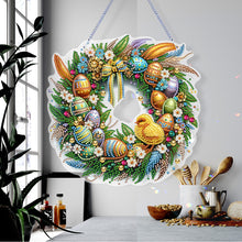 Load image into Gallery viewer, Single Sided Easter Wreath Cute Diamond Art Hanging Pendant Wall Decor (Chicken)
