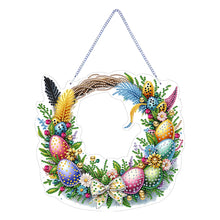 Load image into Gallery viewer, Single Sided Easter Wreath Cute Diamond Art Hanging Pendant Wall Decor (Bowknot)
