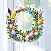 Load image into Gallery viewer, Single Sided Easter Wreath Cute Diamond Art Hanging Pendant Wall Decor (Bowknot)
