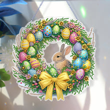 Load image into Gallery viewer, Single Sided Easter Wreath Cute Diamond Art Hanging Pendant Wall Decor (Rabbit)
