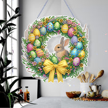 Load image into Gallery viewer, Single Sided Easter Wreath Cute Diamond Art Hanging Pendant Wall Decor (Rabbit)
