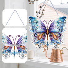 Load image into Gallery viewer, Single Sided Butterfly Diamond Art Hanging Pendant Home Decor (Purple Blue)
