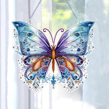 Load image into Gallery viewer, Single Sided Butterfly Diamond Art Hanging Pendant Home Decor (Purple Blue)
