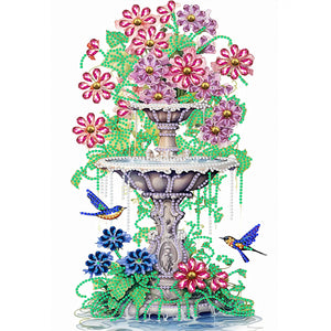 Butterfly Fountain 30*40CM (canvas) Partial Special-Shaped Drill Diamond Painting