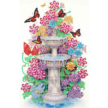 Load image into Gallery viewer, Butterfly Fountain 30*40CM (canvas) Partial Special-Shaped Drill Diamond Painting
