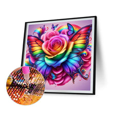 Load image into Gallery viewer, Rainbow Roses And Butterflies 30*30CM (canvas) Full Round Drill Diamond Painting
