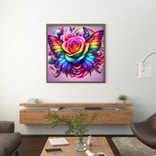 Load image into Gallery viewer, Rainbow Roses And Butterflies 30*30CM (canvas) Full Round Drill Diamond Painting
