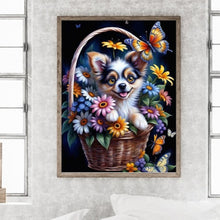 Load image into Gallery viewer, Dog In Basket 30*40CM (canvas) Full Round Drill Diamond Painting
