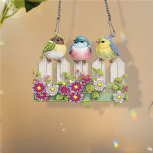 Load image into Gallery viewer, Single Side Bird Diamond Art Hanging Pendant for Home Wall Decor (Bird on Fence)
