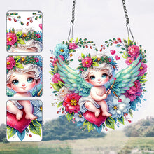 Load image into Gallery viewer, Single Side Wreath Angel Diamond Painting Hanging Pendant Wall Decor(Green Wing)
