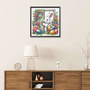 Garden Rabbit 30*30CM (canvas) Partial Special-Shaped Drill Diamond Painting