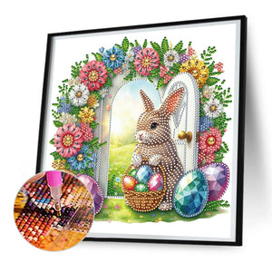 Garden Rabbit 30*30CM (canvas) Partial Special-Shaped Drill Diamond Painting