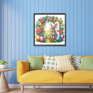 Garden Rabbit 30*30CM (canvas) Partial Special-Shaped Drill Diamond Painting