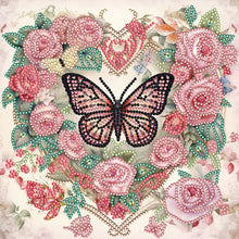 Load image into Gallery viewer, Love Butterfly Rose 30*30CM (canvas) Partial Special-Shaped Drill Diamond Painting
