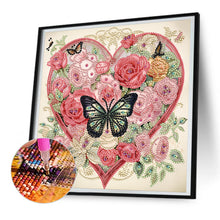 Load image into Gallery viewer, Love Butterfly Rose 30*30CM (canvas) Partial Special-Shaped Drill Diamond Painting
