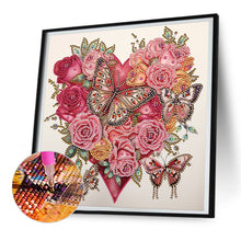 Load image into Gallery viewer, Love Butterfly Rose 30*30CM (canvas) Partial Special-Shaped Drill Diamond Painting
