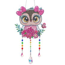 Load image into Gallery viewer, Animal Wind Chimes Cute Owl Diamond Crystal Painting Ornaments Art Wall Decor
