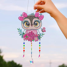 Load image into Gallery viewer, Animal Wind Chimes Cute Owl Diamond Crystal Painting Ornaments Art Wall Decor
