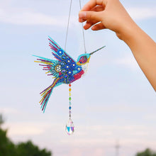 Load image into Gallery viewer, Animal Wind Chimes Hummingbird Diamond Crystal Painting Ornaments Art Wall Decor
