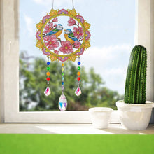 Load image into Gallery viewer, Animal Wind Chimes Flower Pair Of Birds Diamond Crystal Painting Wall Ornament
