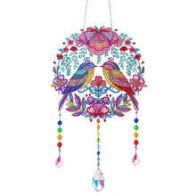 Load image into Gallery viewer, Animal Wind Chimes Flower 1 Pair Lovebirds Diamond Crystal Painting Ornament
