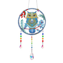 Load image into Gallery viewer, Animal Wind Chimes Mysterious Owl On Branch Diamond Crystal Painting Ornament
