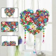 Load image into Gallery viewer, Flower Wind Chimes Heart Diamond Crystal Painting Ornaments for Home Wall Decor
