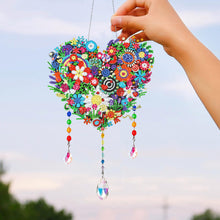 Load image into Gallery viewer, Flower Wind Chimes Heart Diamond Crystal Painting Ornaments for Home Wall Decor
