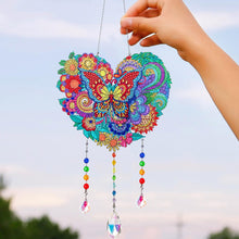 Load image into Gallery viewer, Flower Wind Chimes Heart Diamond Crystal Painting Ornaments for Home Wall Decor
