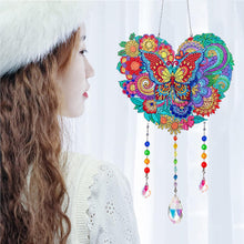 Load image into Gallery viewer, Flower Wind Chimes Heart Diamond Crystal Painting Ornaments for Home Wall Decor
