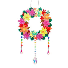 Load image into Gallery viewer, Flower Wind Chimes Wreath Diamond Crystal Painting Ornament for Home Wall Decor
