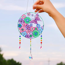 Load image into Gallery viewer, Flower Wind Chimes Flower Butterfly Diamond Crystal Painting Ornament Wall Decor
