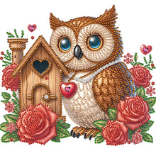 Load image into Gallery viewer, Rose Owl House 30*30CM (canvas) Partial Special-Shaped Drill Diamond Painting
