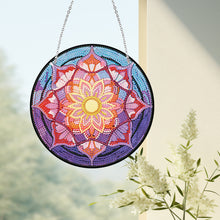 Load image into Gallery viewer, Acrylic Single-Sided Diamond Art Hanging Pendant Office Decor (Mandala Flower 3)
