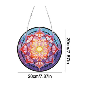 Acrylic Single-Sided Diamond Art Hanging Pendant Office Decor (Mandala Flower 3)