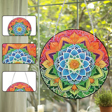 Load image into Gallery viewer, Acrylic Single-Sided Diamond Art Hanging Pendant Office Decor (Mandala Flower 4)
