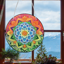 Load image into Gallery viewer, Acrylic Single-Sided Diamond Art Hanging Pendant Office Decor (Mandala Flower 4)
