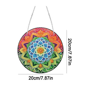 Acrylic Single-Sided Diamond Art Hanging Pendant Office Decor (Mandala Flower 4)