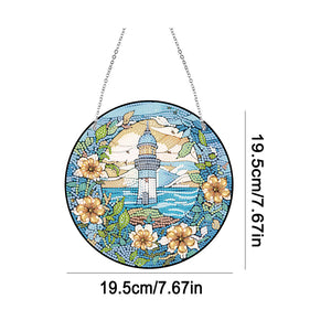 Acrylic Single-Sided Diamond Painting Hanging Pendant Office Decor (Lighthouse)