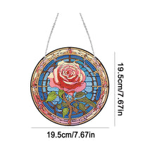 Load image into Gallery viewer, Acrylic Single-Sided Diamond Painting Hanging Pendant Office Decor (Roses)
