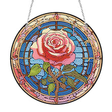 Load image into Gallery viewer, Acrylic Single-Sided Diamond Painting Hanging Pendant Office Decor (Roses)
