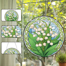 Load image into Gallery viewer, Acrylic Single-Sided Diamond Painting Hanging Wall Pendant (Lily Of The Valley)
