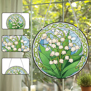 Acrylic Single-Sided Diamond Painting Hanging Wall Pendant (Lily Of The Valley)